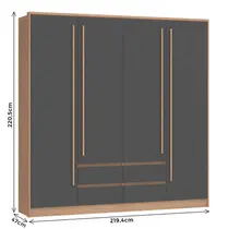 Guarda-Roupa Casal 4 Portas 4 Gavetas Castro Astor 3296A