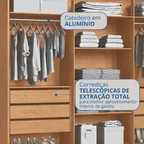 Guarda-Roupa Casal 6 Portas 6 Gavetas Castro Brescia 3387A