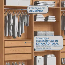 Guarda-Roupa Casal 6 Portas 6 Gavetas Castro Brescia 3387A