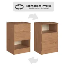 Mesa de Cabeceira 2 Gavetas Castro Aurora 5080A