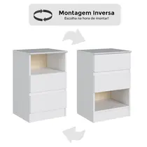 Mesa de Cabeceira 2 Gavetas Castro Aurora 5080A