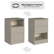 Mesa de Cabeceira 2 Gavetas Castro Aurora 5080A