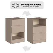 Mesa de Cabeceira 2 Gavetas Castro Aurora 5080A