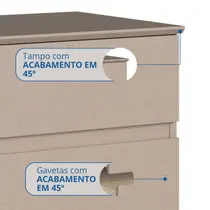 Mesa de Cabeceira 2 Gavetas Castro Aurora 5080A