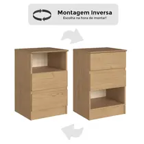 Mesa de Cabeceira 2 Gavetas Castro Aurora 5080A