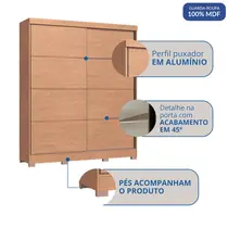 Guarda-Roupa Casal 2 Portas de Correr 4 Gavetas 100% MDF Castro Pontal 0920M
