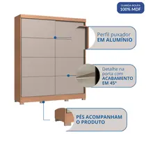 Guarda-Roupa Casal 2 Portas de Correr 4 Gavetas 100% MDF Castro Pontal 0920M