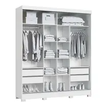 Guarda-Roupa Casal 2 Portas de Correr 4 Gavetas 100% MDF Castro Pontal 0920M