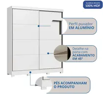 Guarda-Roupa Casal 2 Portas de Correr 4 Gavetas 100% MDF Castro Pontal 0920M