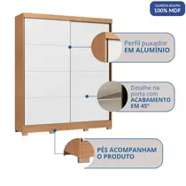 Guarda-Roupa Casal 2 Portas de Correr 4 Gavetas 100% MDF Castro Pontal 0920M