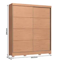 Guarda-Roupa Casal 2 Portas de Correr 4 Gavetas 100% MDF Castro Pontal 0920M