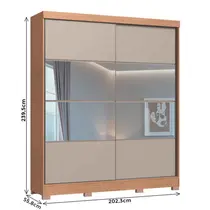 Guarda-Roupa Casal com Espelho 2 Portas de Correr 4 Gavetas 100% MDF Castro Pontal 0920M