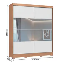 Guarda-Roupa Casal com Espelho 2 Portas de Correr 4 Gavetas 100% MDF Castro Pontal 0920M