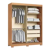 Guarda-Roupa Casal com Espelho 2 Portas de Correr 2 Gavetas Castro Rudá 0634A Flex