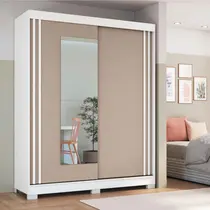Guarda-Roupa Casal com Espelho 2 Portas de Correr 2 Gavetas Castro Rudá 0634A Flex