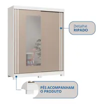 Guarda-Roupa Casal com Espelho 2 Portas de Correr 2 Gavetas Castro Rudá 0634A Flex