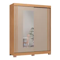 Guarda-Roupa Casal com Espelho 2 Portas de Correr 2 Gavetas Castro Rudá 0634A Flex
