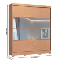 Guarda-Roupa Casal com Espelho 2 Portas de Correr 4 Gavetas 100% MDF Castro Pontal 0920M