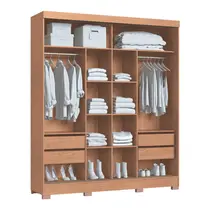 Guarda-Roupa Casal com Espelho 2 Portas de Correr 4 Gavetas 100% MDF Castro Pontal 0920M