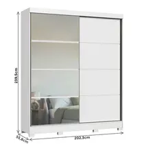 Guarda-Roupa Casal com Espelho 2 Portas de Correr 4 Gavetas 100% MDF Castro Pontal 0920M