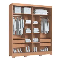 Guarda-Roupa Casal com Espelho 2 Portas de Correr 4 Gavetas 100% MDF Castro Pontal 0920M