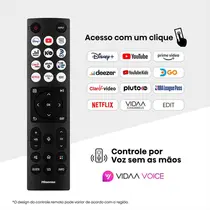 Smart TV 4K 58” Hisense LED UHD 58A6NV Dolby Vision com Comando de Voz HDR 3 HDMI 2 USB