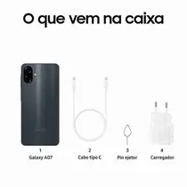 Smartphone Samsung Galaxy A07 4G 256GB 8GB RAM Câmera Dupla + Frontal 8MP Tela 6,7" - Preto