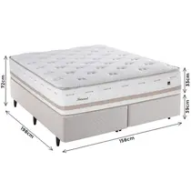 Cama Box Queen Herval Irland Idea158x198x72cm Molas Maxspring - Bege