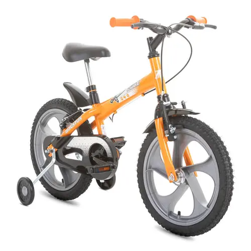 Bicicleta Infantil Aro 16 com Rodinhas Houston Ludi - Laranja