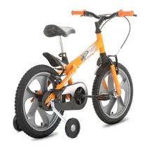 Bicicleta Infantil Aro 16 com Rodinhas Houston Ludi - Laranja