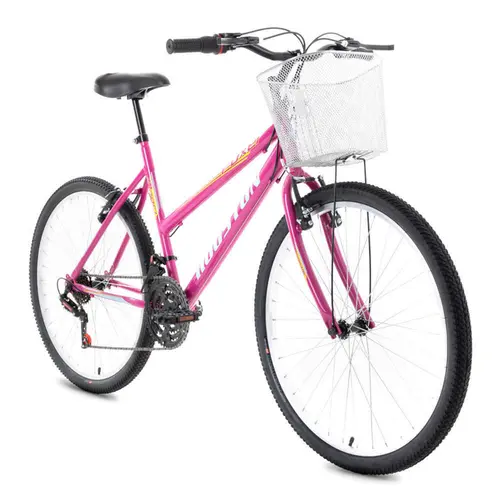 Bicicleta Aro 26 Houston Maori Freio V-brake 21 Marchas - Pink