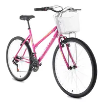 Bicicleta Aro 26 Houston Maori Freio V-brake 21 Marchas - Pink