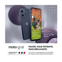 Smartphone Motorola Moto G05 4G 256GB 4GB RAM + 8GB Ram Boost Câmera Dupla + Frontal 8MP Tela 6,7” - Grafite