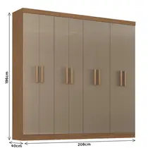 Guarda-Roupa Casal 8 Portas 2 Gavetas Atualle Petrópolis