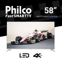 Smart TV 4K 58" Philco DLED PTV58G7PAGCSBL com Comando de Voz e Wi-Fi HDR 4 HDMI 2 USB