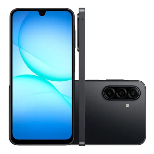 Smartphone Samsung Galaxy A17 5G 128GB 4GB RAM 4GB RAM Plus Câmera Tripla + Frontal 13 MP Tela 6,7” - Preto