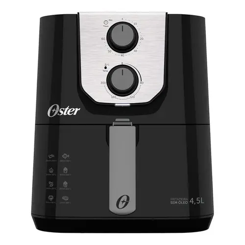 Fritadeira Air Fryer Oster OFRT510 4,5 Litros 1500W Preto