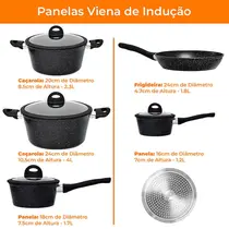 Jogo de Panelas Casambiente 5 Peças Viena Preta