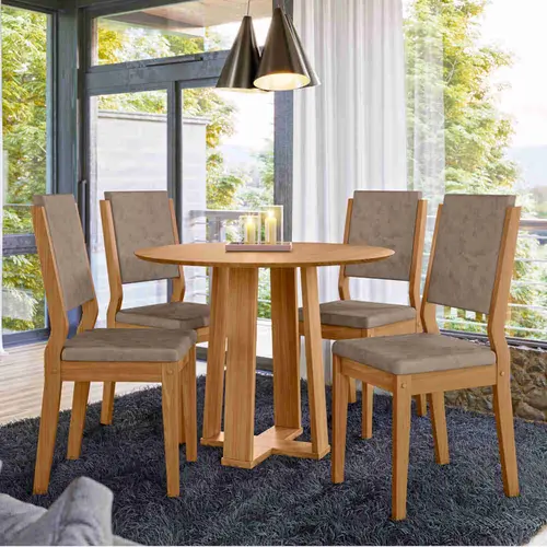 Conjunto Mesa de Jantar Isabela e 4 Cadeiras Carol New Ceval - Ype/Lux
