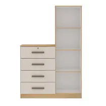 Cômoda 4 Gavetas 1 Porta com Espelho Genialflex Aurora