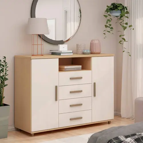 Cômoda 4 Gavetas 2 Portas Genialflex Berlim