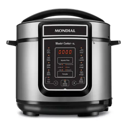Panela de Pressão Elétrica Digital Mondial 5 Litros 900W Master Cooker Preto/Inox