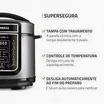 Panela de Pressão Elétrica Digital Mondial 5 Litros 900W Master Cooker Preto/Inox