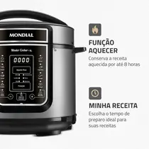 Panela de Pressão Elétrica Digital Mondial 5 Litros 900W Master Cooker Preto/Inox