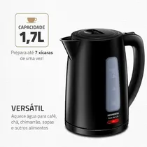 Chaleira Elétrica Mondial Pratic Hot 1,7 Litros Preto