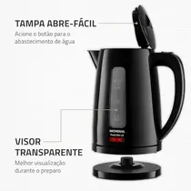 Chaleira Elétrica Mondial Pratic Hot 1,7 Litros Preto