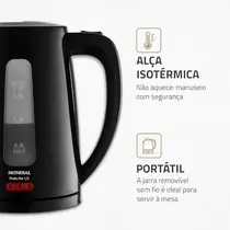 Chaleira Elétrica Mondial Pratic Hot 1,7 Litros Preto