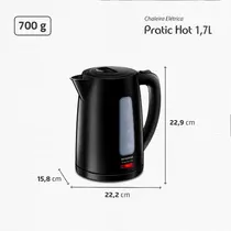 Chaleira Elétrica Mondial Pratic Hot 1,7 Litros Preto