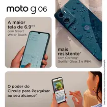 Smartphone Motorola Moto G06 4G 128GB 4GB RAM + 8GB Ram Boost Câmera Traseira 50MP + Frontal 8MP Tela 6,9” – Azul Marinho