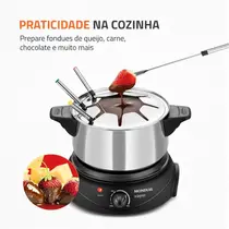 Panela Elétrica para Fondue Mondial Le Gourmet II FD-02 1200W com 8 Garfos Alumínio
